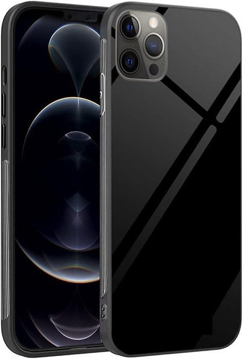 Case for iPhone 12 Pro Max - Full Camera Lens Protector, Slim Cover 6.7 inch, Tempered Glass Quality, Black