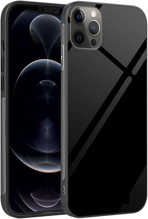 Case for iPhone 12 Pro Max - Full Camera Lens Protector, Slim Cover 6.7 inch, Tempered Glass Quality, Black