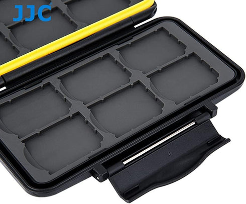 JJC MC-SD12 Water-Resistant Memory Card Holder for 12 SD Cards (Black)