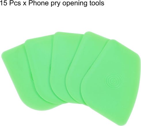 MECCANIXITY 15pcs Thin Phone Pry Opening Tools Plastic Dual Ends Spudger for PC Tablet Laptop Repair Tool Kit Green