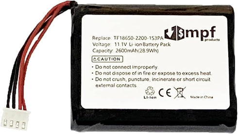 2600mAh TF18650-2200-1S3PA Battery Replacement Compatible with Marshall Stockwell Portable Bluetooth Speaker