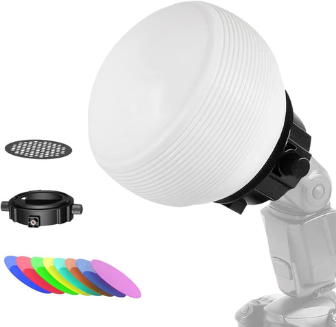 Photography Lighting Flash Diffuser Set, LENSGO Professional Flash Kit for Superior Light Control with Diffusion Dome