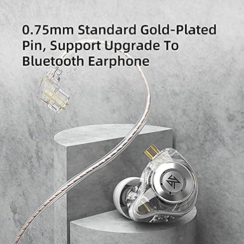 KZ EDX PRO in-Ear Headphone IEMs Stereo Bass Earbuds Wired 3.5mm Plug, Noise Isolating with Microphone for Musicians