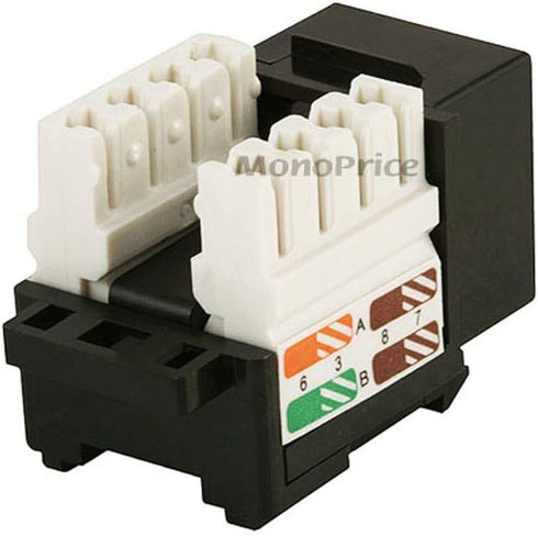 Monoprice Cat5E Punch Down Keystone Jack, Black (105370)