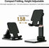 Aurasion Adjustable Phone & Tablet Stand for Desk, Foldable Holder with Stable Base and Non-Slip Design, Compatible