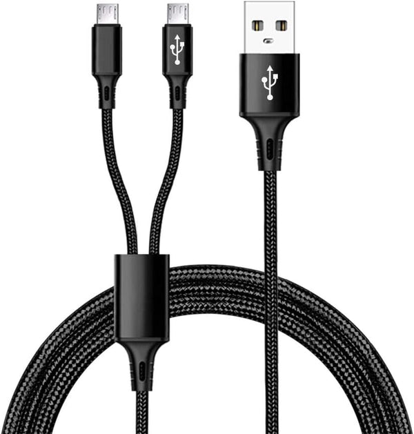 IFLASH Dual MicroUSB Splitter Charge Cable - Charge Two Micro USB Devices Simultaneously from One USB Port. Perfect for