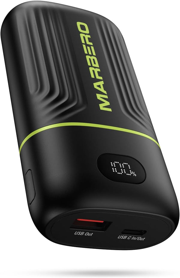 MARBERO Portable Charger 10000mAh Mini Power Bank USB C in&out Fast Charging Battery