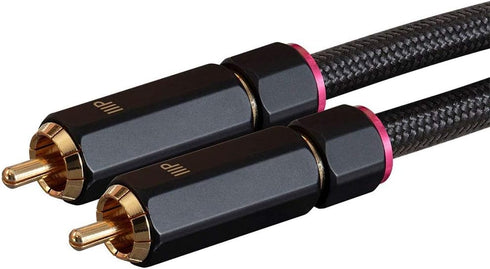 Monoprice 3.5mm to 2-Male RCA Adapter Cable - 3 Feet, Black, Gold Plated Connectors, Double Shielded