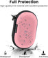 Hard EVA Earbud Case, Small Zipper Pouch for Wired Earphones, Compatible with Oval Wireless Earbuds (Pink)