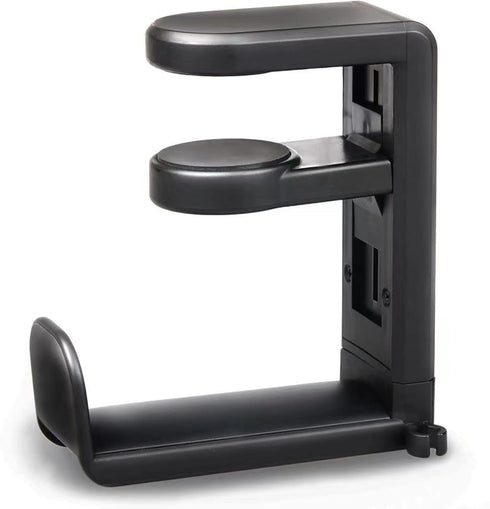 Headphone Holder Under Desk, Gaming Headset Hook with 360-Degree Adjustable Rotating Arm Clamp (Black)