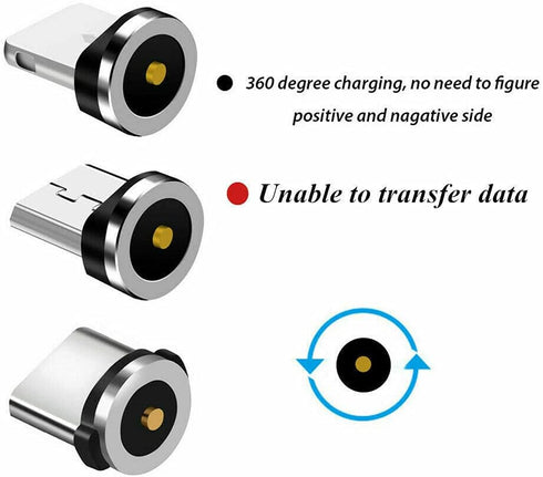 9 Pack Magnetic Phone Cable Adapter Connector Tips for iPhone, Huawei, Samsung, Android Mobile Phone