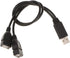 Dual USB Female Jack Y Splitter Charger Cable (2 Pack) - USB 2.0 Adapter for Laptop, Tablet, Smartphone Data & Charging.