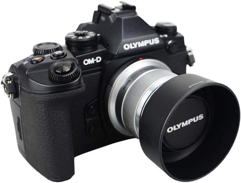 JJC Reversible Bayonet Lens Hood Shade for Olympus M.Zuiko Digital 45mm F1.8 Lens - Replaces Olympus Lens Hood LH-40B