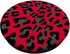 Cute Black Leopard Print Pattern Design For Women On Red PopSockets PopGrip: Swappable Grip for Phones & Tablets PopSockets Standard PopGrip