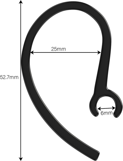 Ear Hooks for M25 M55 M70 M90 M155 M165 Mobile Bluetooth Headset Loops - Spare Clamp Replacement, 9 Pack, Black