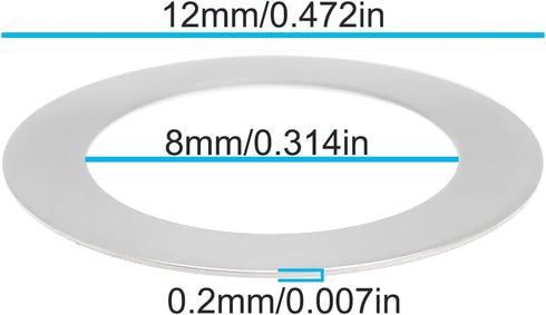 Briny River 20pcs ARA709064 6S 8x12x0.2mm Remote Control Car Gear Hub Stainless Steel Shim Compatible with Arrma