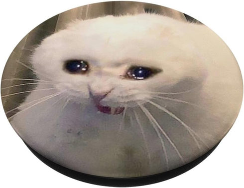 Crying Cat Meme PopSockets PopGrip: Swappable Grip for Phones & Tablets PopSockets Standard PopGrip