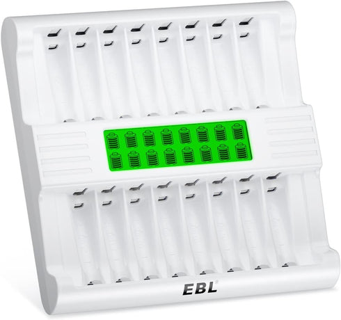 EBL AA Battery Charger, 16 Bay Batteries Charger with 1-Hour Fast Charging with