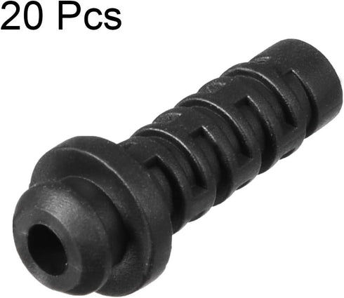 uxcell 20pcs 4mm Inner Dia PVC Strain Relief Cord Boot Protector for Power Tool Hose, Black