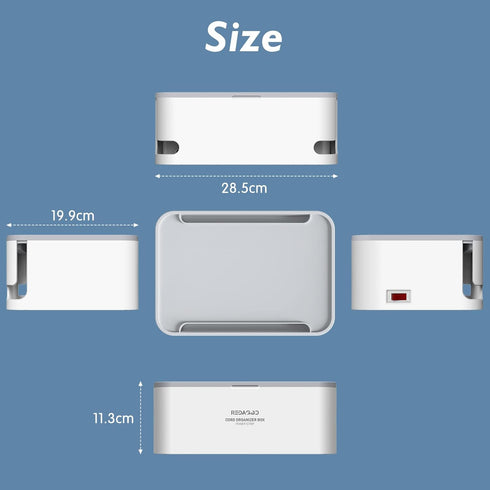 Power Strip with Cable Management Box, Redagod Surge Protector 8 Outlets and 3 USB Ports, 6.6 ft Flat Plug Extension