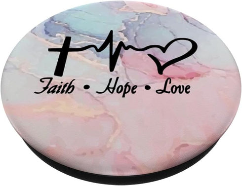 Faith Hope Love Christian Bible Verse Gifts for Women, Her Mom PopSockets Adhesive PopGrip