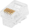 Monoprice 6P6C RJ12 Modular Plugs, 50 Pack, Clear, For Flat Solid/Stranded Cable