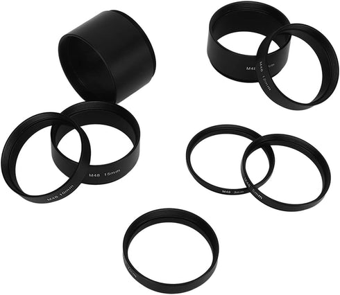 M48 Extension Tube Kit for Cameras and Eyepieces, Focal Lengths 3-30mm, M48X0.75 on Both Sides