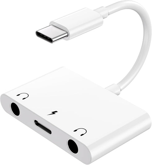 iPad Headphone Adapter, Headphone Splitter for 2 Headphones, 3 in 1 USB C to 3.5mm Jack Audio Adapter with Charging