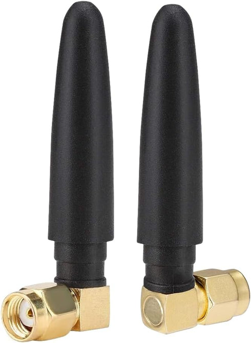 Probox AW050 (2-Pack) Mini Dual Band WiFi Antenna, 2.4GHz 5GHz 5.8GHz MIMO RP-SMA Male Right Angle connectors for WiFi Bluetooth FPV USB adapter Computer PCIe Card, Wireless Back Up Camera WiFi Router