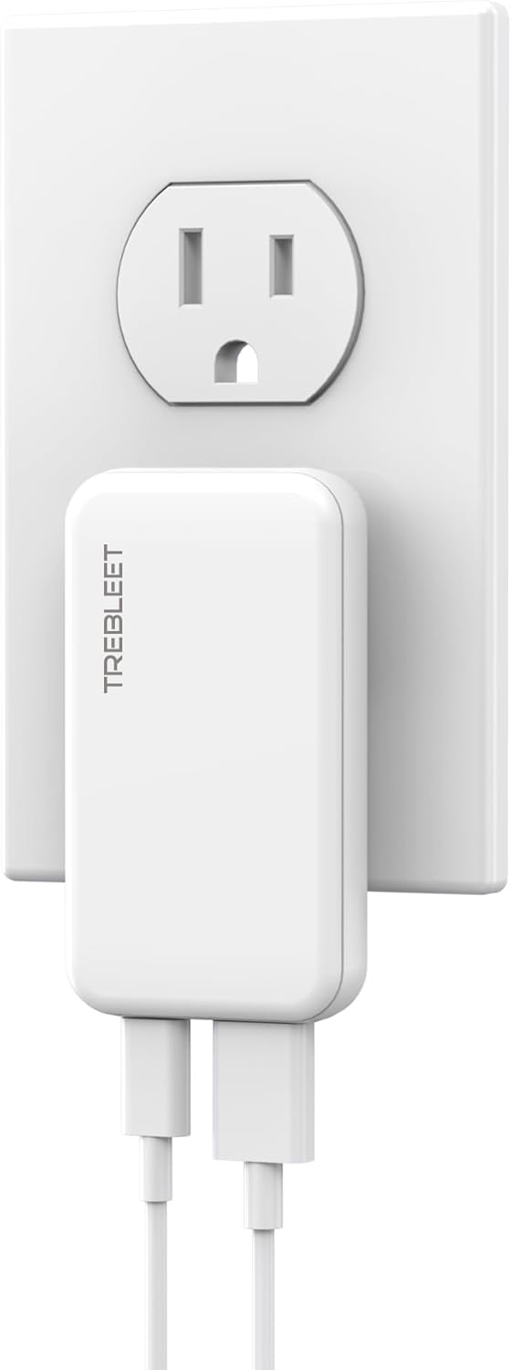 TREBLEET Ultra-Thin 20W USB-C PD Fast Portable Charger, 2-Port Wall Charger, Dual Port
