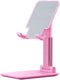 Adjustable Phone Stand, Height Angle Cell Phone Holder with Silicon Pad, Fully Foldable for All Mobile Phones (Pink)