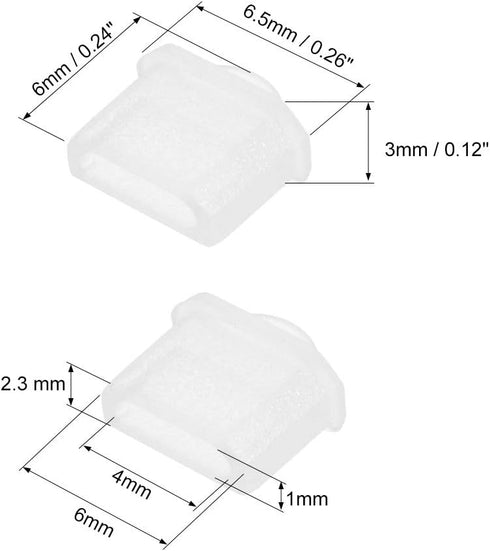 uxcell 20pcs Micro Silicone Protectors Male Port Anti Dust Cap Cover Clear