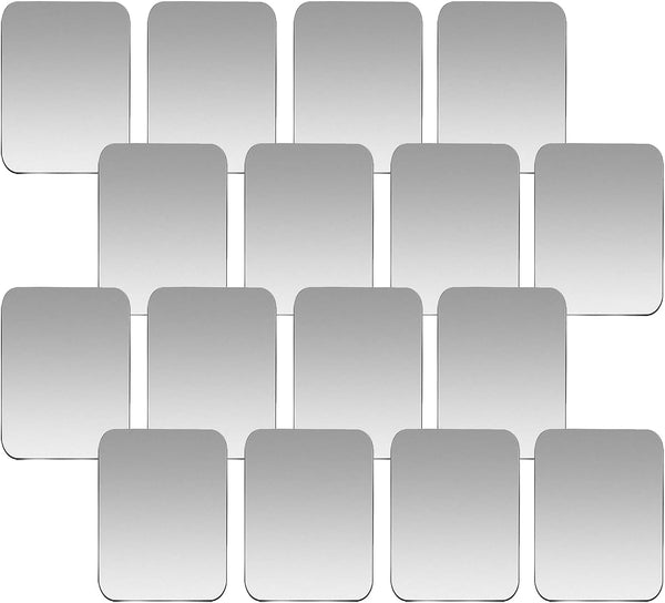 Replacement Metal Plates Set for Magnetic Car Mount, 16 Large Silver Iron Discs, 3M Adhesive Thin Steel