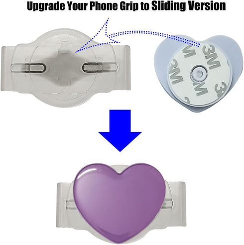Xerial Cute Sliding Base Compatible with PopSocket Phone Grip, Removable Clear Base for Upgrading Phone Grip