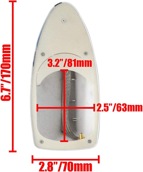 Modengzhe Shark Fin Antenna Cover Replacement, Car Roof Decorative Antenna Cap, Black ABS Material (6.7in x 2.8in Base)