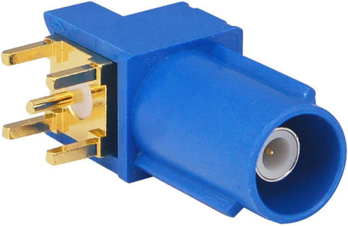 Fakra SMB C Male RF Coaxial Adapter, Fakra C Male PCB Mount Right Angle Connector for GPS Telematics or Navigation