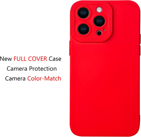 iPhone 13 Pro Max Case, Red Silicone TPU Rubber Back Cover Compatible for iPhone 13 Pro Max (6.7 inch)