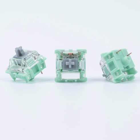 Kutethy X Gateron Jade Series 3.0 Double-Stage Spring Silver Switches, 10pcs 3-Pin 45gf for Mechanical Keyboard