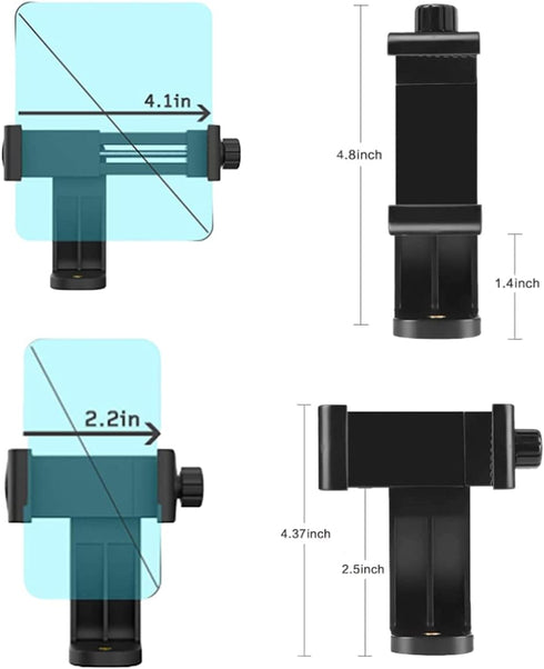 koolehaoda 1/4 inch Smartphone Holder Phone Clip Tripod Adapter with Screw/Adjustable Clip, Rotates Vertical