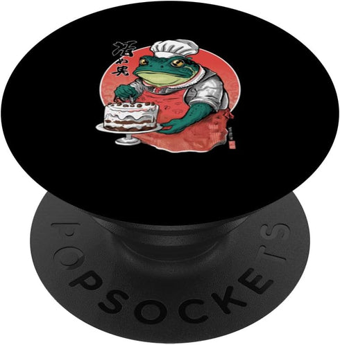 PopSockets Standard PopGrip Unique and Playful Frog Chef with Cake