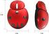 elec Space Mini Wireless Mouse for Kids, Cute Ladybug Shape, 3000DPI Portable Optical Mouse (Red)