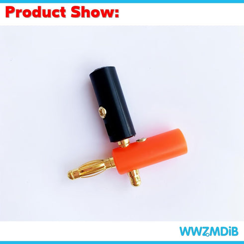 12Pcs/6pair 4mm Stackable Banana Plugs, Gold Plated Connectors for Speaker Wire