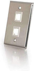 C2G 41013 Composite Video and RCA Stereo Audio Pass Through Wall Plate, Brushed Aluminum