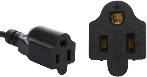 C14 to 5-15R Power Cord - IEC320 C14 to NEMA 5-15R Power Extension Cable, 1ft Standard Computer Power Adapter