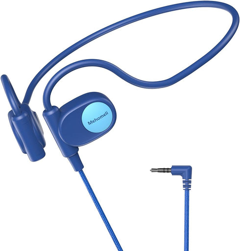 Kid Headphones for School, Air Conduction Open Ear Design, 3.5mm Wired Cord, Ultra-Comfort for School Activities-Blue