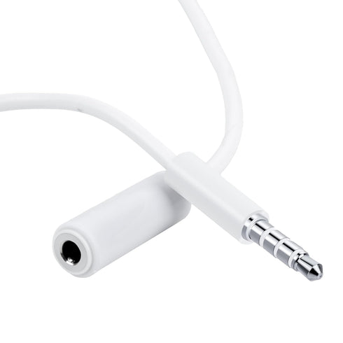 Conwork 2-Pack 3.5mm 4-Pole Male to Female Auxiliary Audio Cable for Headphones, 3.3 Feet, White