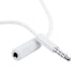 Conwork 2-Pack 3.5mm 4-Pole Male to Female Auxiliary Audio Cable for Headphones, 3.3 Feet, White