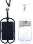 Silicone Phone Card Holder Sleeves with Wrist Strap, Stretchy Credit Phone Case Holder, Universal Cell Phone Pocket