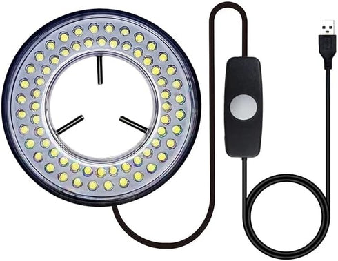 Light Microscope LED Ring Illuminator, USB Adjustable LED Ring Light for Monocular, Binocular, Trinocular Microscopes