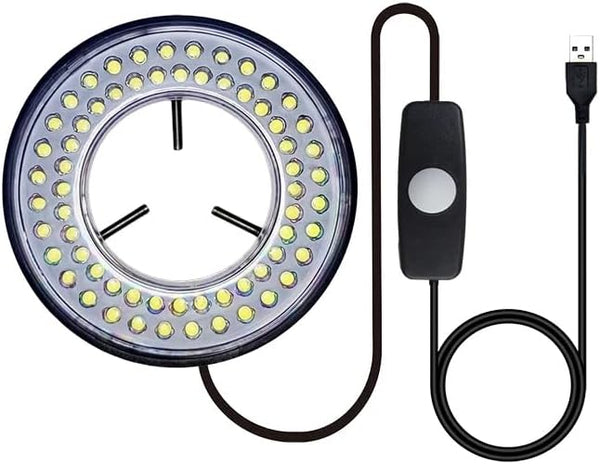 Light Microscope LED Ring Illuminator, USB Adjustable LED Ring Light for Monocular, Binocular, Trinocular Microscopes